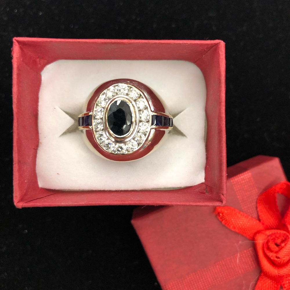 14k Italian Diamond Sapphire Ring 💎